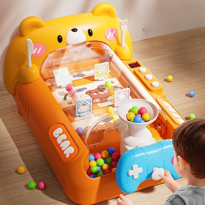 Brinquedo Console de Pinball de Urso e Cores Vibrantes