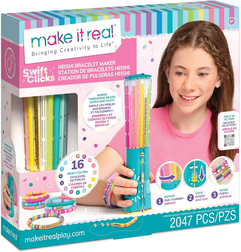 Kit Criativo de Pulseiras Make It Real Clique Gire e Arrase 2.047 Peças Coloridas