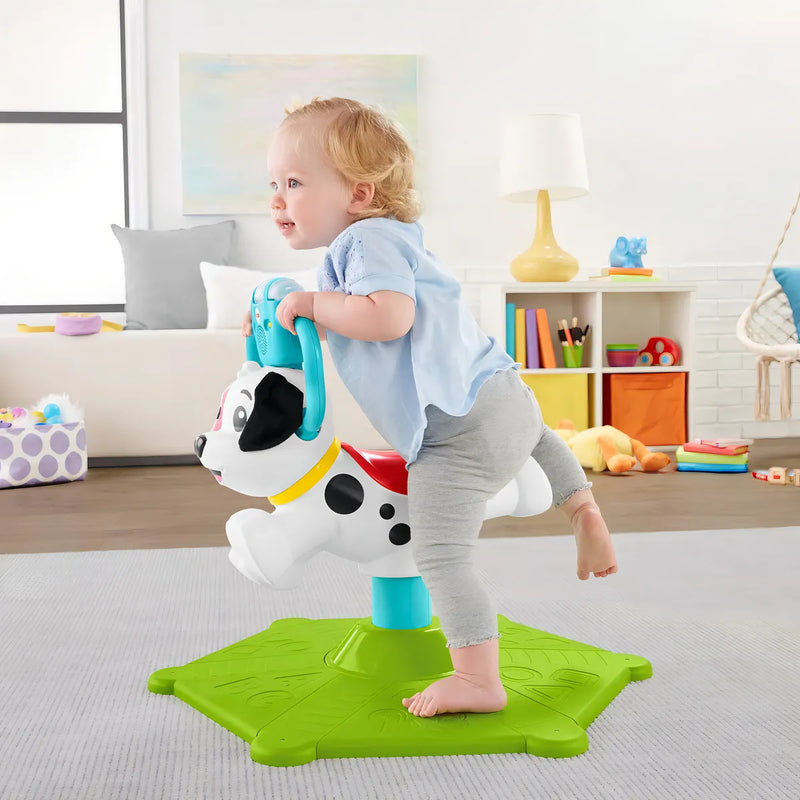 Brinquedo Interativo Cachorrinho Pula Pula e Gira 360 Com Som e Luzes