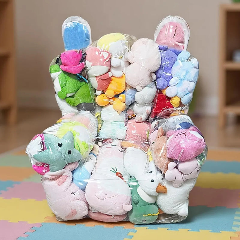 Poltrona Infantil Porta-Pelúcias Armazenamento De Brinquedos De Pelúcia Conforto + Diversão