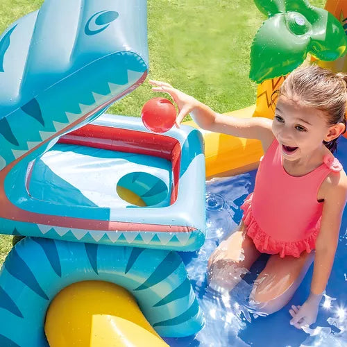 Piscina Inflável Playground Dinossauro – Diversão Refrescante para os Pequenos!