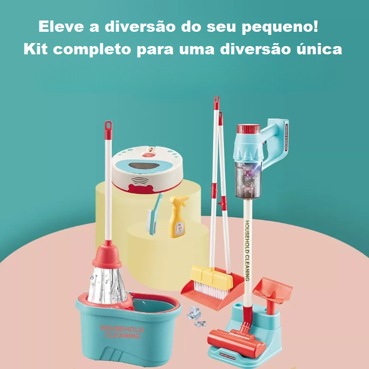 Conjunto de limpeza infantil com aspiradores de pó elétricos brinquedo de limpeza para crianças