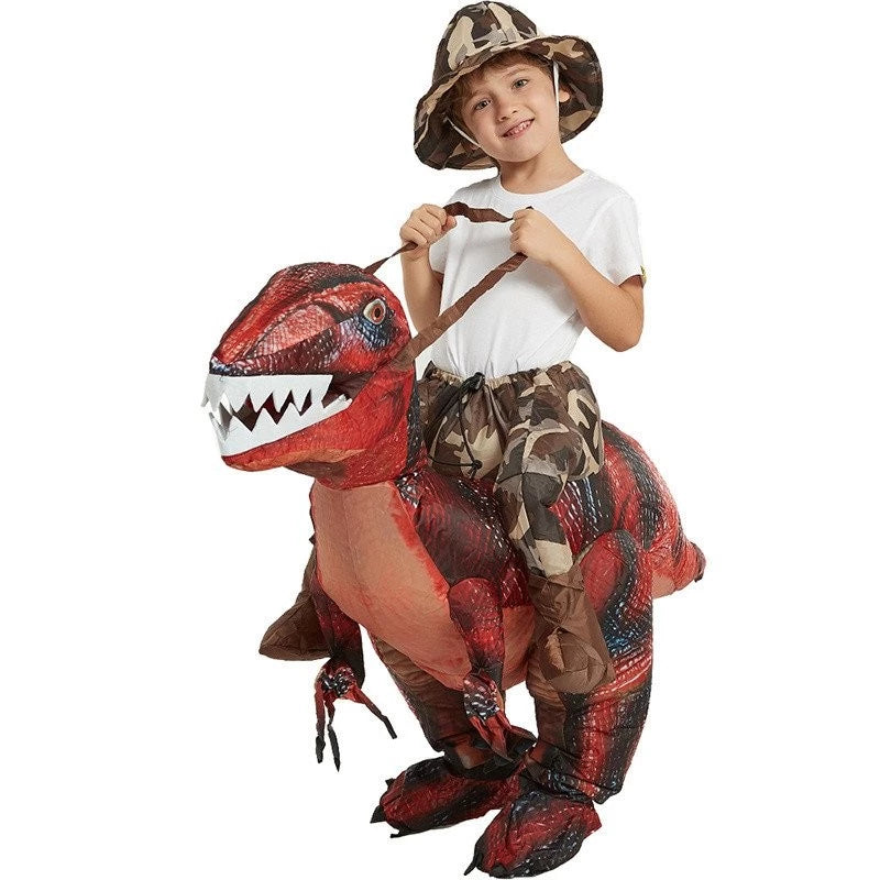 Fantasia Inflável De Dinossauro Para Crianças Com Led Nos Olhos